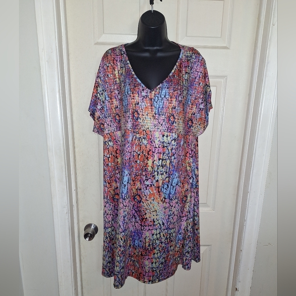 Colorful Abstract Midi Dress